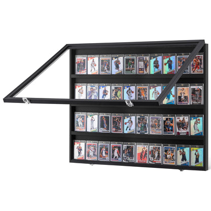 36 Graded Sport Card Display Case, 30,5x24,3x2,1 tum, Baseball Card Display Ram med 98 % UV-skydd Clear View PC-glas, låsbart väggskåp för fotboll Basket Hockey Trading Card