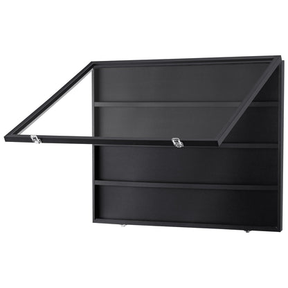 36 Graded Sport Card Display Case, 30,5x24,3x2,1 tum, Baseball Card Display Ram med 98 % UV-skydd Clear View PC-glas, låsbart väggskåp för fotboll Basket Hockey Trading Card