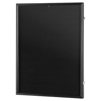 Jersey Display Ram Fodral, 24 x 32 x 1,5 tum, stor låsbar sporttröja skugglåda med 98 % UV-skydd PC-glas och hängare, för baseball-basket fotbollshockeytröja och uniform, svart
