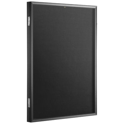 Jersey Display Ram Fodral, 24 x 32 x 1,5 tum, stor låsbar sporttröja skugglåda med 98 % UV-skydd PC-glas och hängare, för baseball-basket fotbollshockeytröja och uniform, svart