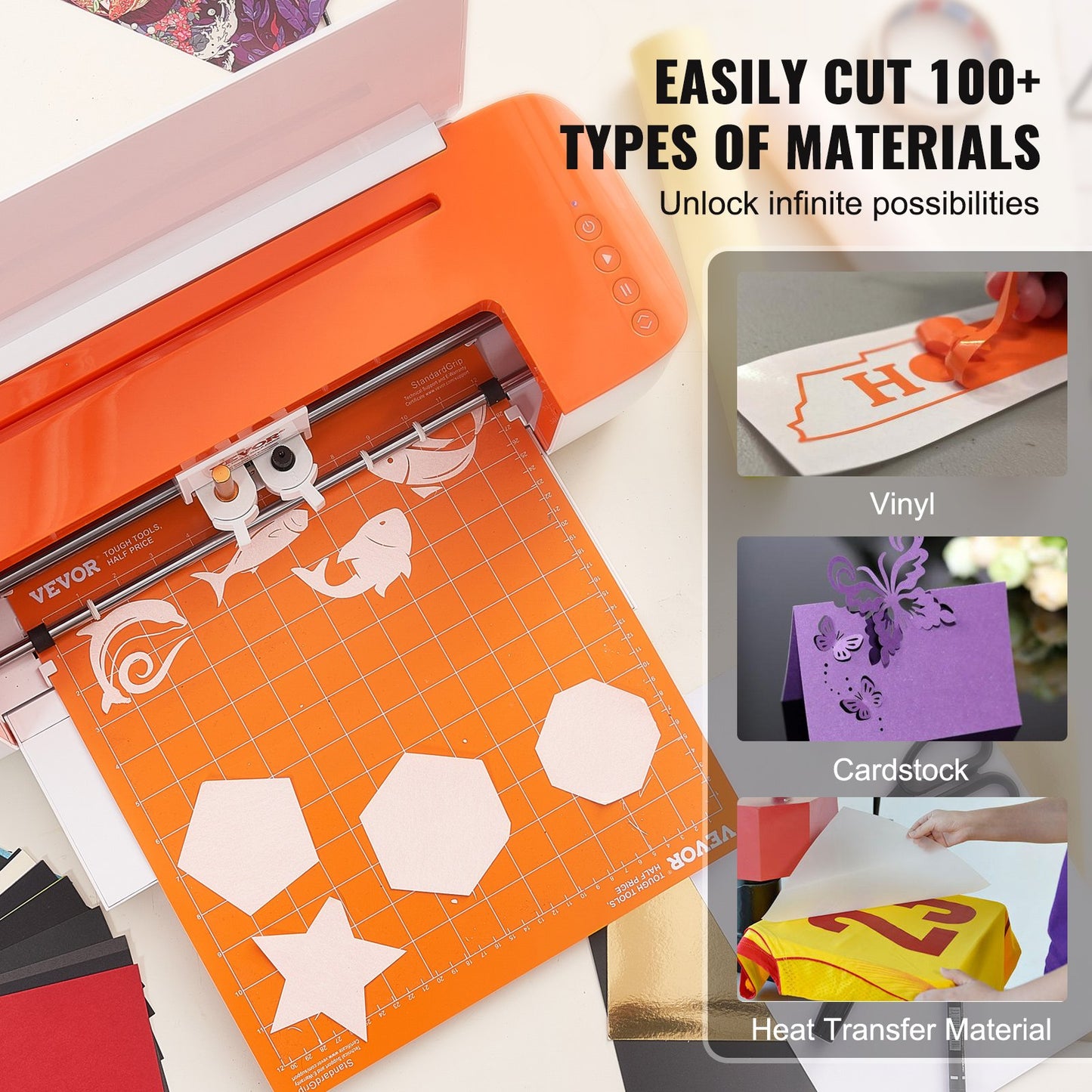 Vinyl Cutter Machine, Bluetooth Connectivity DIY Cut Machine, kompatibel med iOS, Android, Windows och Mac, massiva mönster ingår, för att skapa anpassade kort, heminredning
