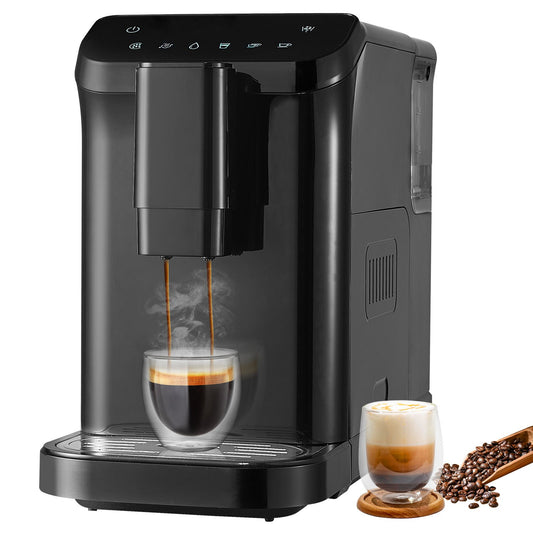 Automatisk espressomaskin 15 bar med inbyggd kvarn & 15 slipnivåer