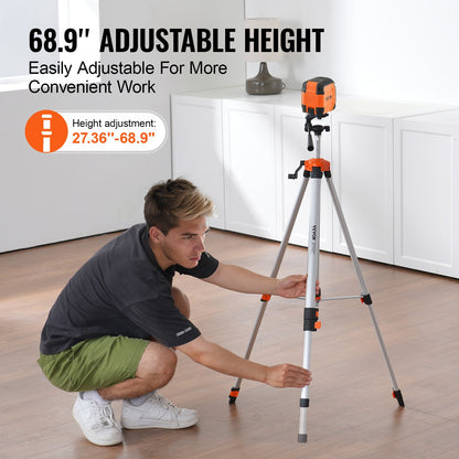Laser Level Tripod ¼ x 20 tråd 27,36-68,11 tum Höjdjustering