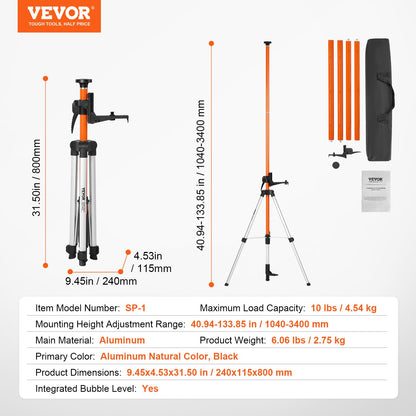 Laser Level Tripod 1/4"-20 & 5/8"-11 gänga 40,94-133,85 i höjdjustering