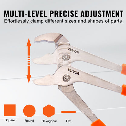 Tångsats, 8-delad, högkolstål, 12"/10"/8" spårfogtång, 8" Linesman's tänger, 6" glidledstång, 8" långnästänger, 6" diagonalskärare, 10" justerbar skiftnyckel och verktygsväska