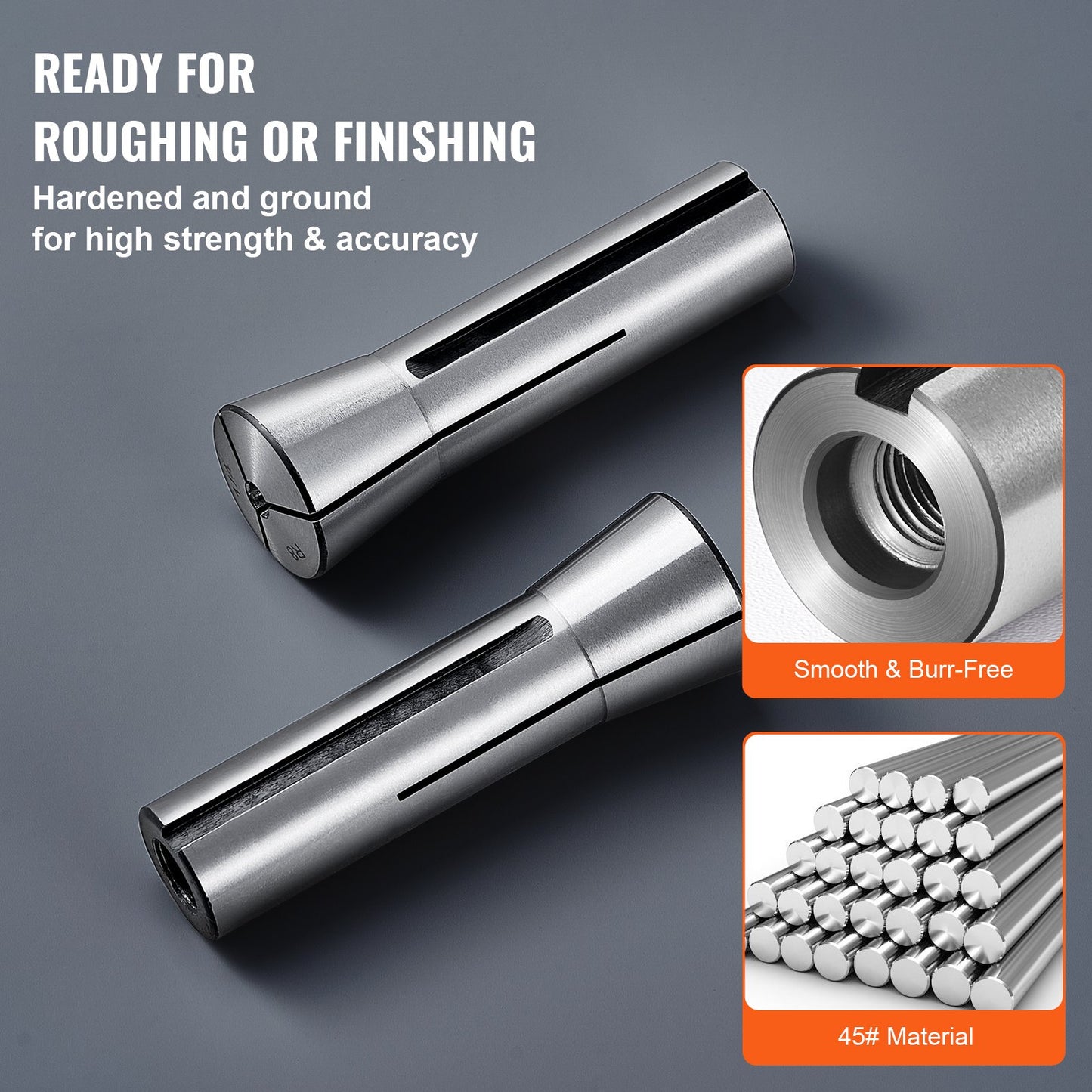 13 st Precision R8 Spännhylsa Set, 1/8'' - 7/8'', 45# Alloy Steel Mill Collet Chuck 0,0012"/30μm TIR med 13 märkta förvaringslådor, för Fräsmaskiner Borrpressar Borrmaskin Bearbetningscenter