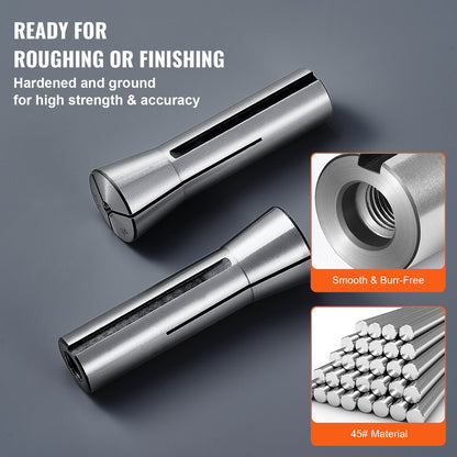 13 st Precision R8 Spännhylsa Set, 1/8'' - 7/8'', 45# Alloy Steel Mill Collet Chuck 0,0012"/30μm TIR med 13 märkta förvaringslådor, för Fräsmaskiner Borrpressar Borrmaskin Bearbetningscenter