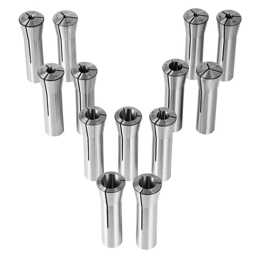 13 st Precision R8 Spännhylsa Set, 1/8'' - 7/8'', 45# Alloy Steel Mill Collet Chuck 0,0012"/30μm TIR med 13 märkta förvaringslådor, för Fräsmaskiner Borrpressar Borrmaskin Bearbetningscenter
