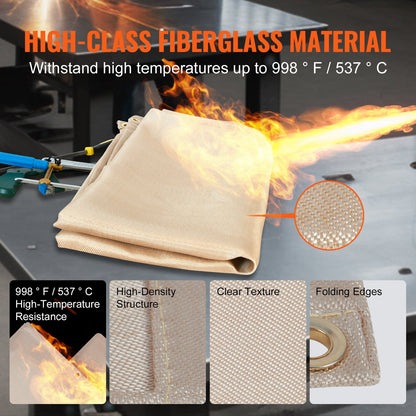 48"x72" svetsfiltar Värmebehandlad svetsmatta i glasfiber 2-pack
