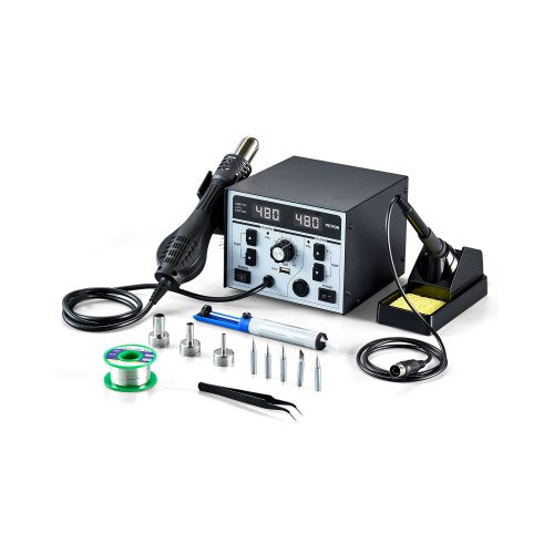 2-in-1 Hot Air Rework &amp; Soldering Station 820W with 5V USB Charging Port | EU