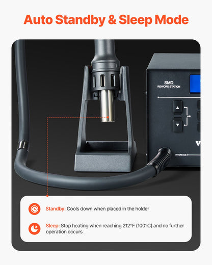 Hot Air Rework Station 1000W LED Digital SMD Rework Station 212℉-896℉