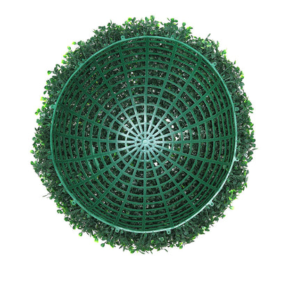 Konstgjorda växter buxbomsträd, 24 tum höga (2 stycken), kulformade faux topiaries växt, året runt gröna feaux växt dekorativa bollar för trädgård, balkong, trädgård, bröllop och heminredning