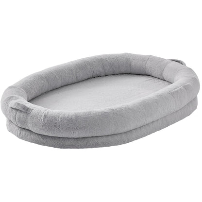 Menschliches Hundebett 72x48x10 Zoll großes Hundebett in menschlicher Größe, waschbar, künstliches Kaninchenfell