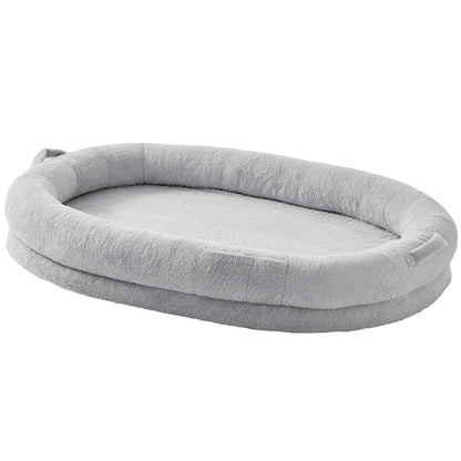 Menschliches Hundebett 72x48x10 Zoll großes Hundebett in menschlicher Größe, waschbar, künstliches Kaninchenfell