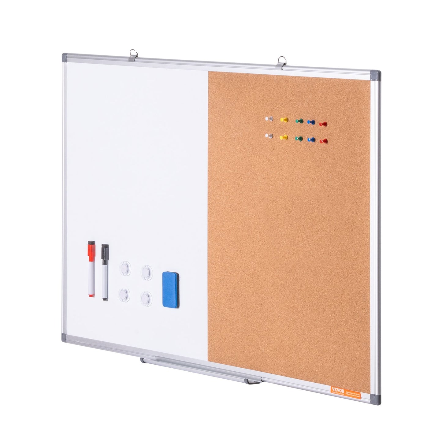 24" x 18" Whiteboard & Cork Board Combo med aluminiumram för skolhem