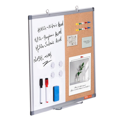24" x 18" Whiteboard & Cork Board Combo med aluminiumram för skolhem