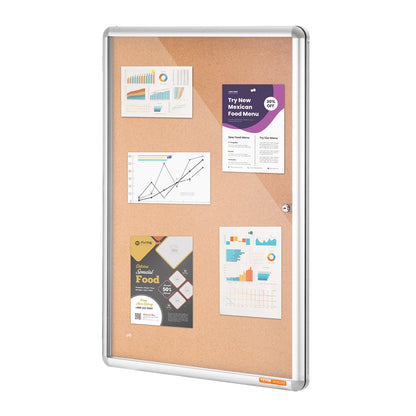 36"x24" sluten korktavla med aluminiumram låsbar anslagstavla