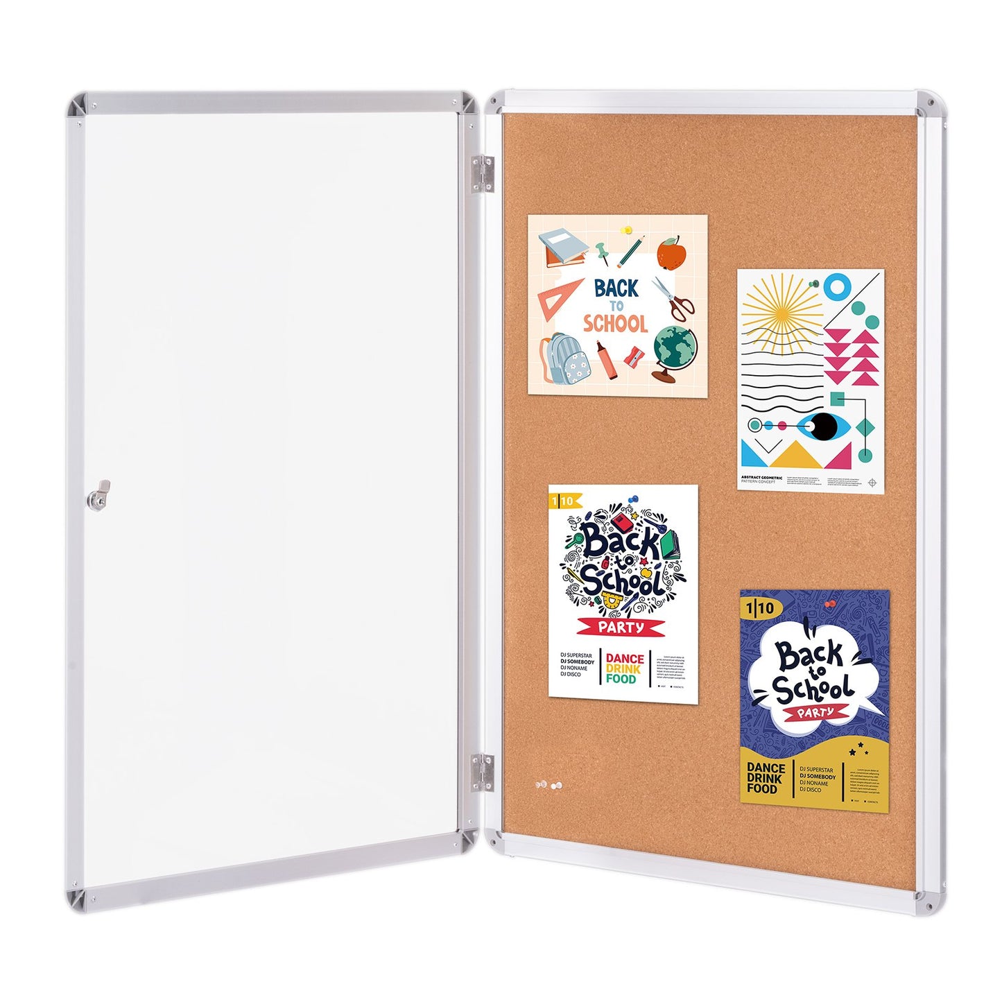 36"x24" sluten korktavla med aluminiumram låsbar anslagstavla