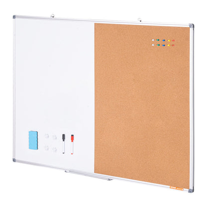 48" x 36" Whiteboard & Cork Board Combo med aluminiumram för skolhem