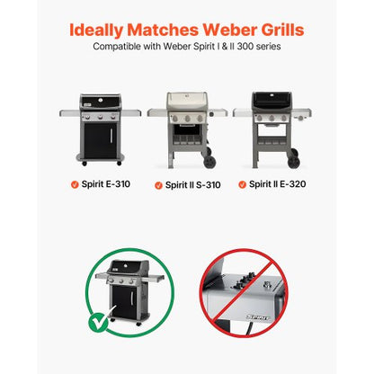 Smaksättningsbarer, 39 cm grillreservdel, för Weber Spirit I & II 300-seriens grillar, inklusive Spirit E-310, ll S-310, ll E-320, porslinsemaljerad ståltjockare värmeplatta, 5-pack |  EU