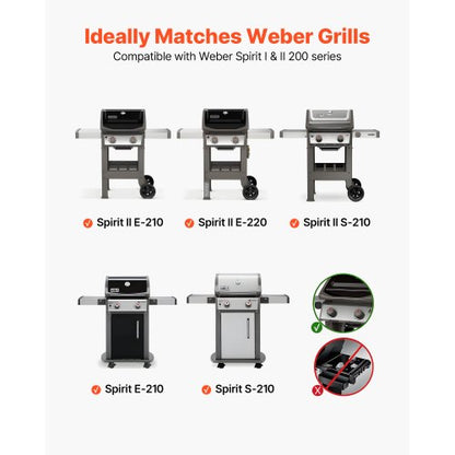 Smaksättningsbarer, 39 cm grillreservdel, för Weber Spirit I & II 200-seriens grillar, inklusive Spirit II E-210, II E-220, II S-210, E-210, S-210, Porslinsemaljerad stålvärmeplatta, 3-pack |  EU