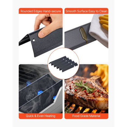 Smaksättningsstänger, 44 cm grillreservdel, för Weber Genesis ll 310 315 335 340, E/S 325s, ES/SX 325s, E/S 335, EX/SX/EPX-335 grillar, porslinsemaljerad ståltjockare värmeplatta, 5-pack |  EU