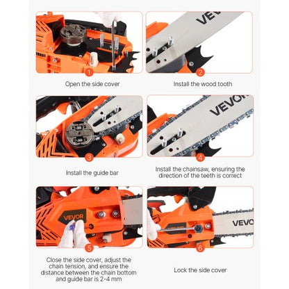 25cc Gasoline Chainsaw 1.02hp Gasoline 12 Inch Chainsaw for Wood Cutting