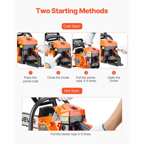 58cc Gasoline Chainsaw 2.7hp Gasoline 20 inch Chainsaw for Wood Cutting