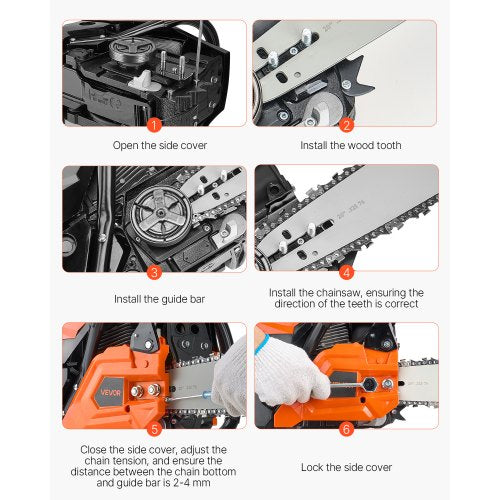 58cc Gasoline Chainsaw 2.7hp Gasoline 20 inch Chainsaw for Wood Cutting
