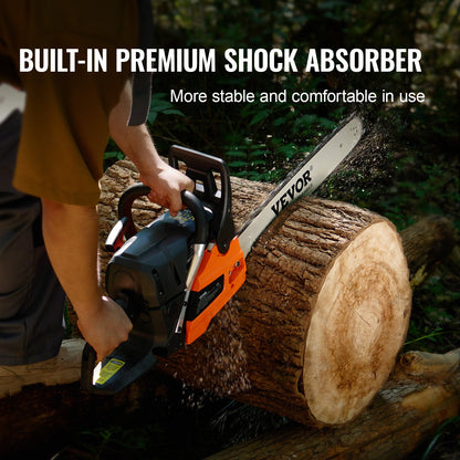 58CC 20" Gasoline Chainsaw Gas Powered Wood Cutting Engine Gas Chainsaw