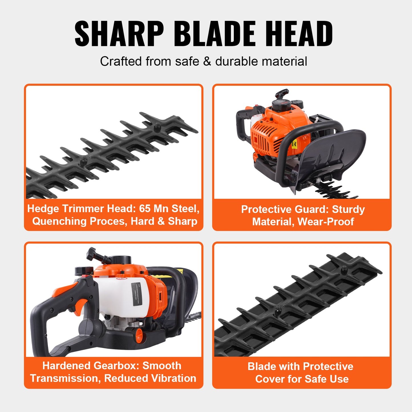 23.2" 26CC 2-Stroke Gas Hedge Trimmer Gas Powered Handheld Hedge Trimmer
