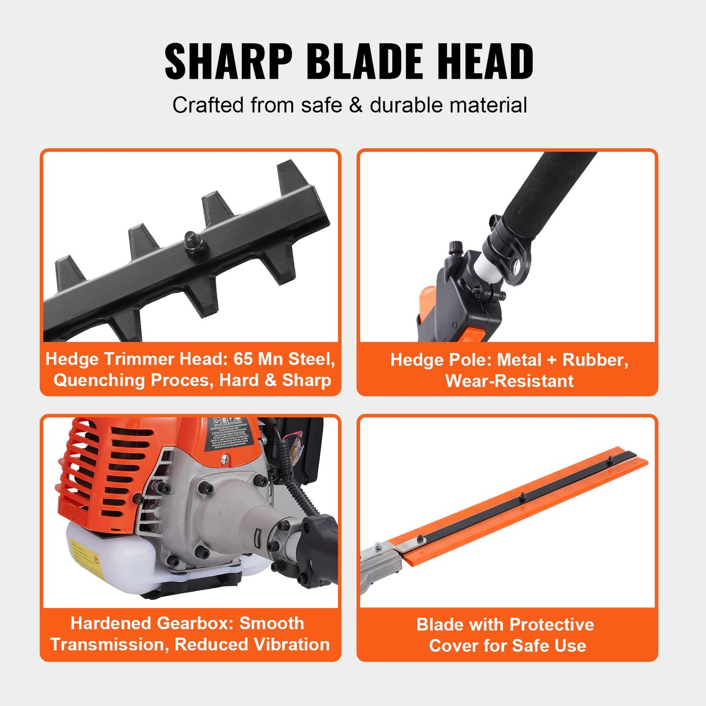 15.7-inch 26CC 2-stroke gas hedge trimmer Gas powered pole hedge trimmer