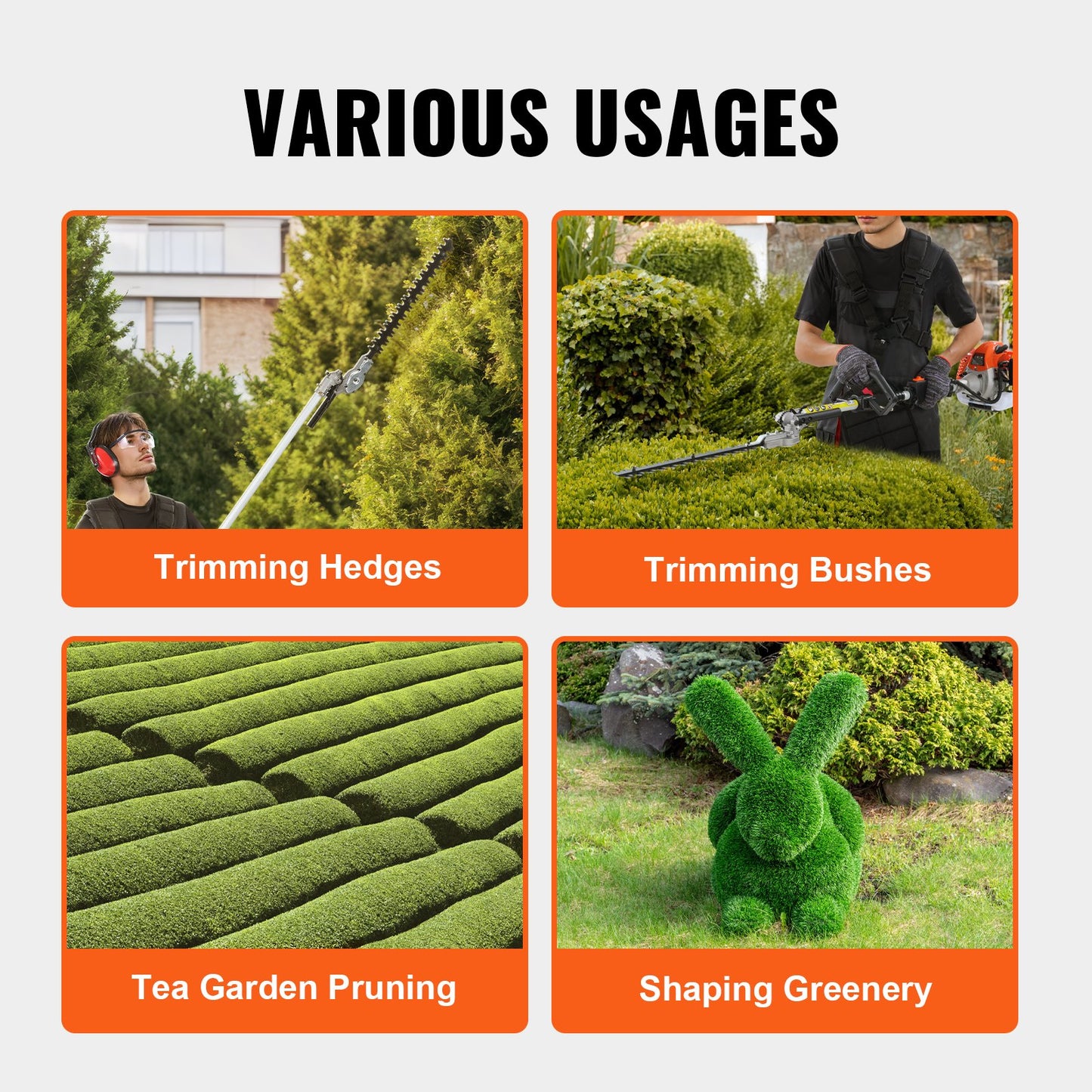 15.7-inch 26CC 2-stroke gas hedge trimmer Gas powered pole hedge trimmer