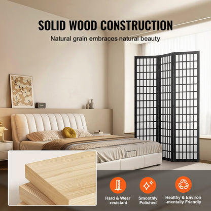 Room Divider Japanese Wall Divider 3 Panel Screen for Room Separation