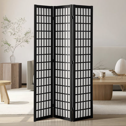 Room Divider Japanese Wall Divider 3 Panel Screen for Room Separation