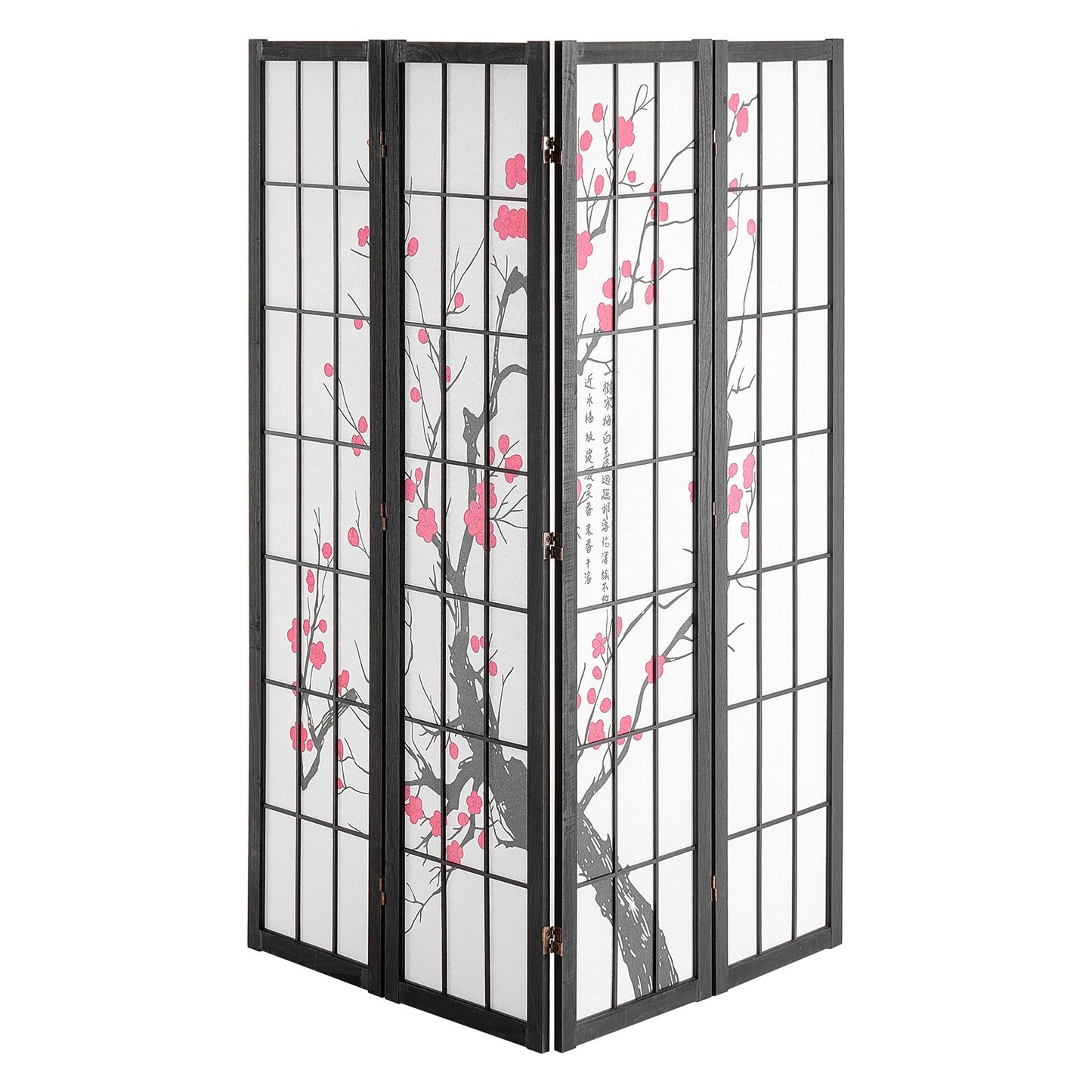 Room Divider Japansk Room Screen Divider 4 Panel för rumsseparering