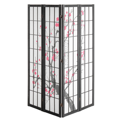 Room Divider Japansk Room Screen Divider 4 Panel för rumsseparering