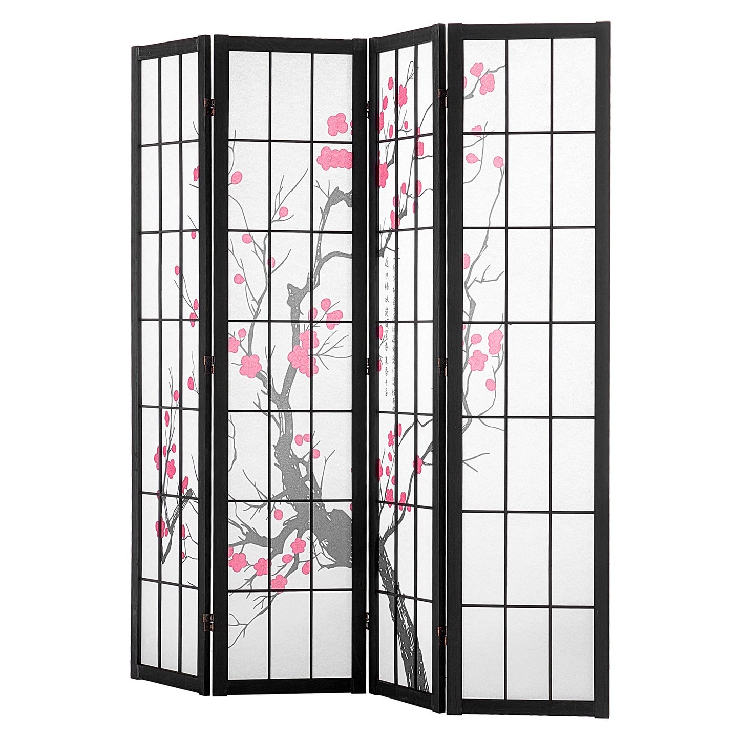 Room Divider Japansk Room Screen Divider 4 Panel för rumsseparering