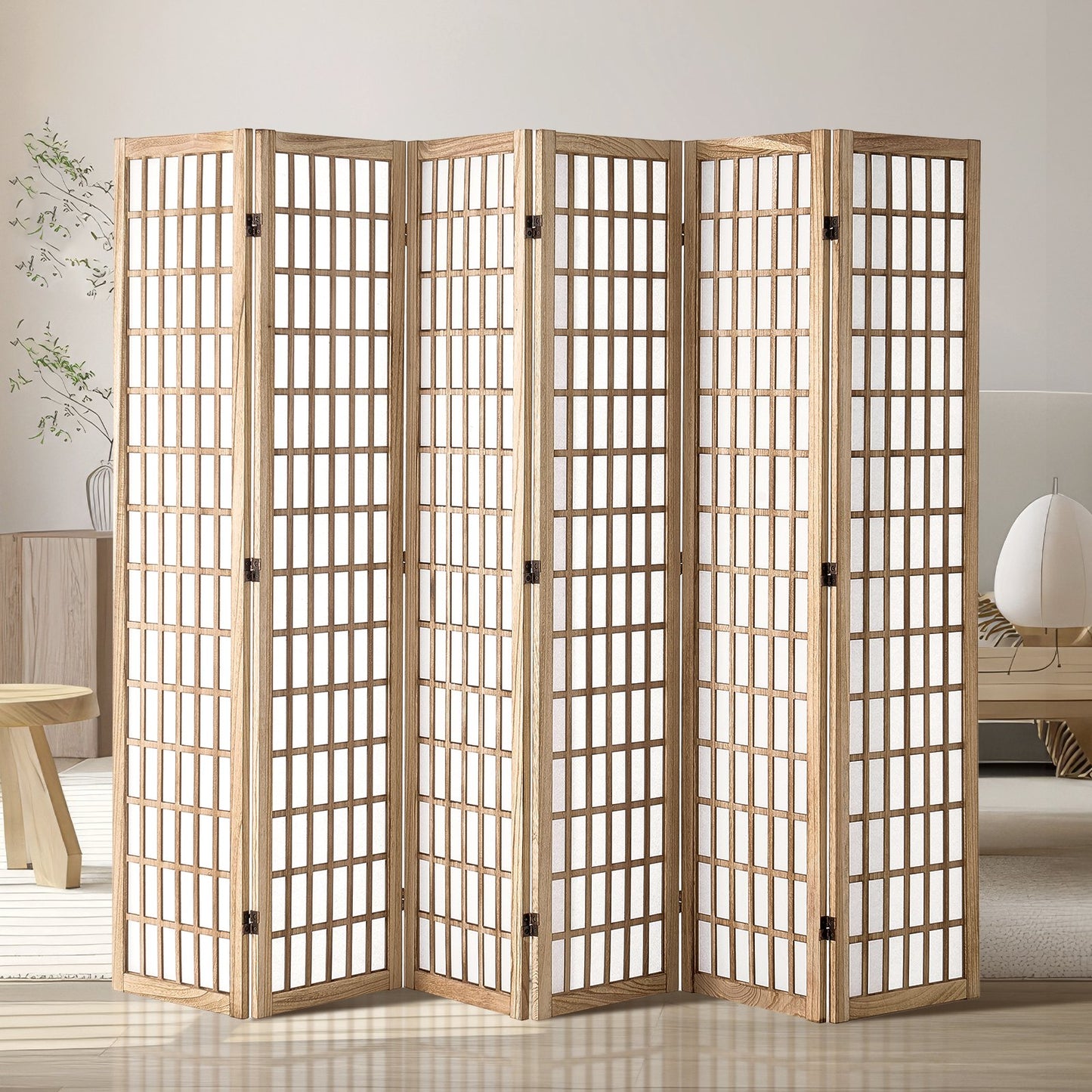 Room divider Japanese wall divider 6 panel screen for room separation