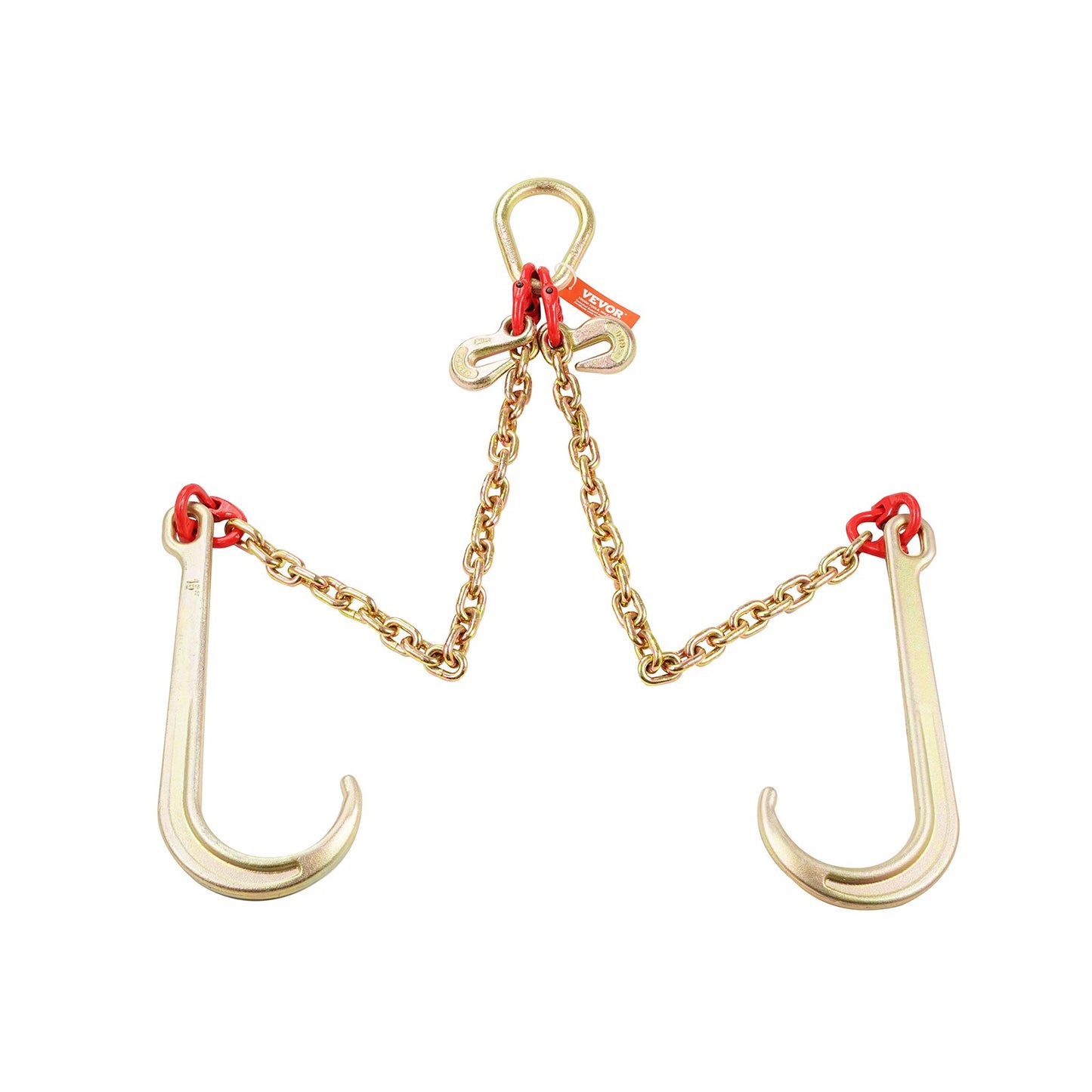 5/16" x 2' G80 Pulley J Hook V-Chain Bridle Grab Hook Wrecker 10800 lbs