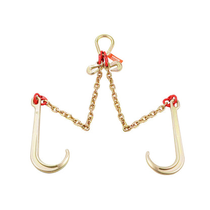 5/16" x 2' G80 Pulley J Hook V-Chain Bridle Grab Hook Wrecker 10800 lbs