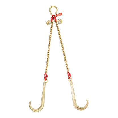 5/16" x 2' G80 Pulley J Hook V-Chain Bridle Grab Hook Wrecker 10800 lbs
