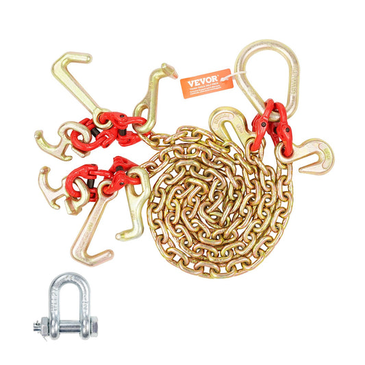 5/16" x 3' G80 Pulley V-chain Bridle RTJ &amp; Grab Hooks Wrecker 10800 lbs