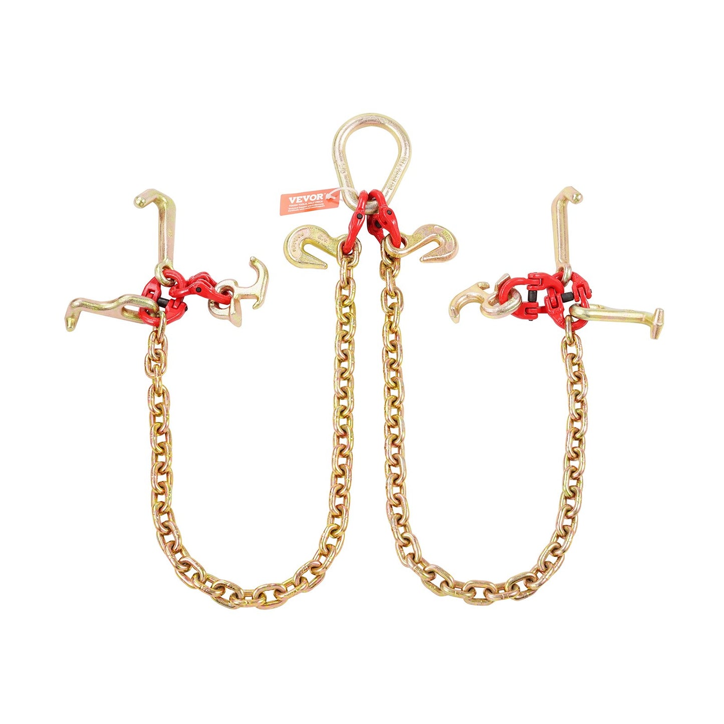 5/16" x 3' G80 Pulley V-chain Bridle RTJ &amp; Grab Hooks Wrecker 10800 lbs