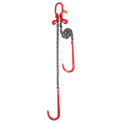 3/8" x 3' G80 Pulley J Hook V-Chain Bridle Grab Hook Wrecker 15600 lbs