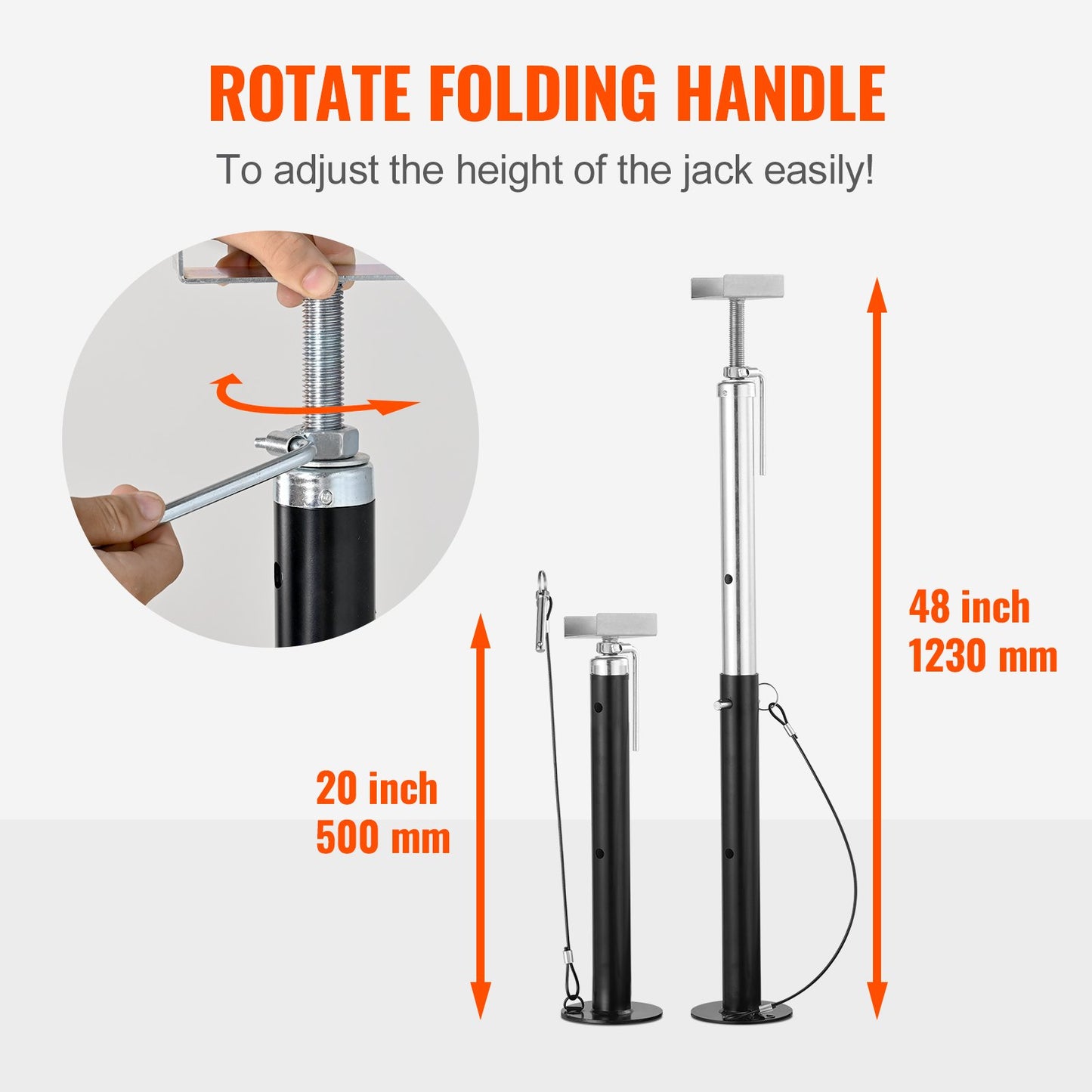 RV Slide Out Support Jacks, 5000 lbs Capacity Each Slide Out Stabilizer, Adjusts from 20"-48" Camper Slide Out Support Jacks, Heavy Duty Slide Out Stabilizers for RVs, Motorhomes and Trailers