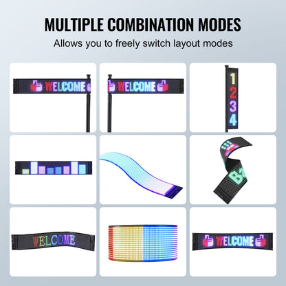 68x12cm Programmerbar LED-skylt Scrolling Display Board P6 Fullfärg