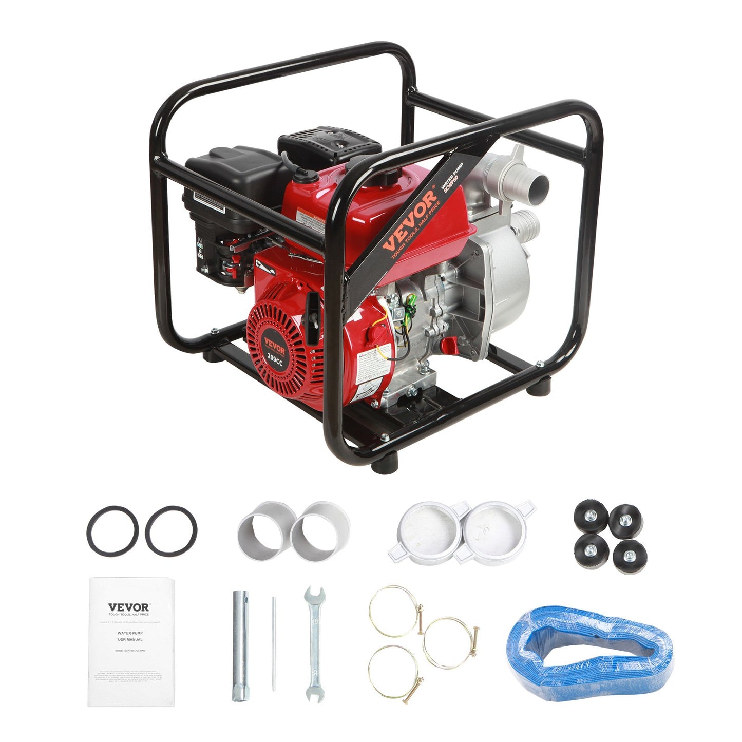 Gasoline Engine Water Pump Gas Powered Water Transfer Pump 2" 7HP 4-Stroke