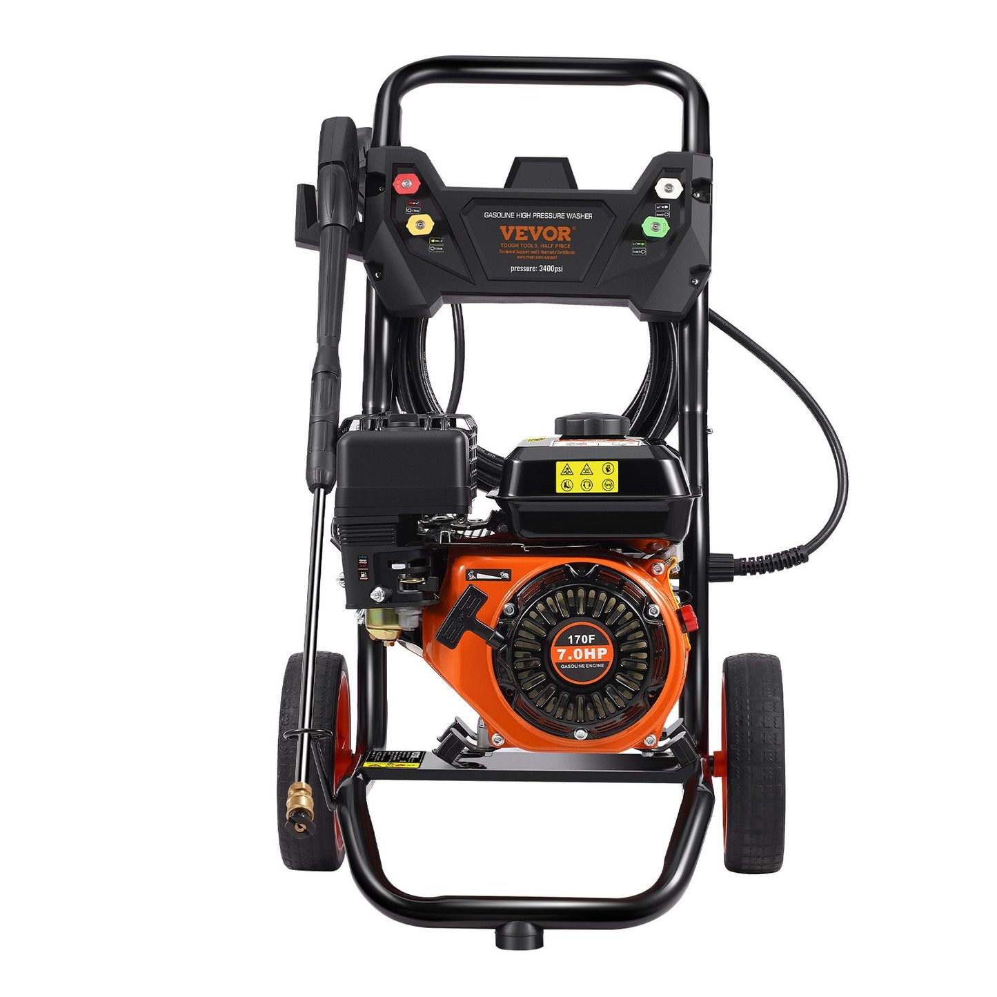 Gastryckstvätt 3400 PSI 2,6 GPM med 5 munstycken för bilar Vertikal
