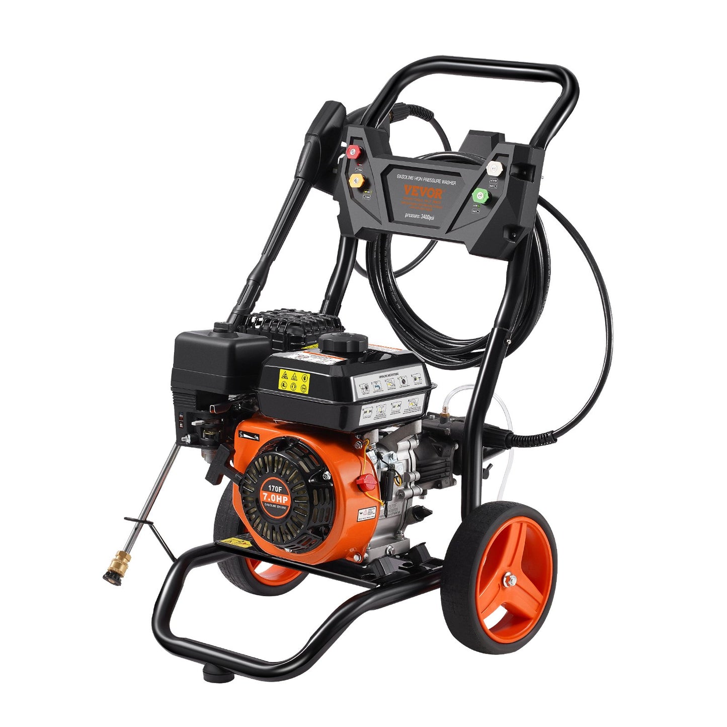 Gastryckstvätt 3400 PSI 2,6 GPM med 5 munstycken för bilar Vertikal
